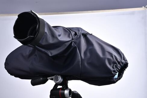 غطاء مطر للكاميرا، معطف مطر مقاوم للماء لكاميرات وعدسات DSLR، ملحقات حماية كاميرا التصوير الفوتوغرافي (أسود، L) in Kuwait