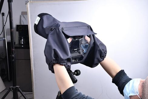 غطاء مطر للكاميرا، معطف مطر مقاوم للماء لكاميرات وعدسات DSLR، ملحقات حماية كاميرا التصوير الفوتوغرافي (أسود، L) in Kuwait