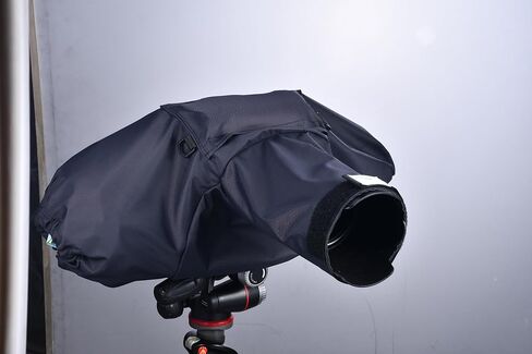 غطاء مطر للكاميرا، معطف مطر مقاوم للماء لكاميرات وعدسات DSLR، ملحقات حماية كاميرا التصوير الفوتوغرافي (أسود، L) in Kuwait