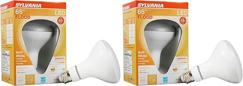 لمبة الإضاءة SYLVANIA ECO LED BR30، 65 وات = 10 وات، قابلة للتعتيم، لمسة نهائية بلوري، 650 لومن، 2700 ك، أبيض ناعم - 4 عبوات (40870) in Kuwait