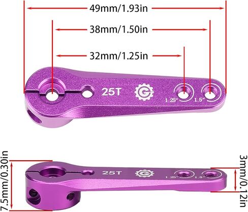 2PCS TGCWENG CNC Aluminum 25T Servo Horn Long Steering Servo Arms Compatible Futaba Savox Xcore HL HSP HD Power Rc Servos Suitable for RC Airplanes RC Plane Car (Blue) in Saudi Arabia