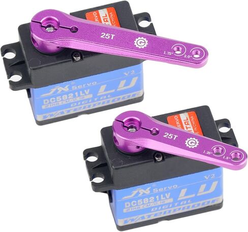 2PCS TGCWENG CNC Aluminum 25T Servo Horn Long Steering Servo Arms Compatible Futaba Savox Xcore HL HSP HD Power Rc Servos Suitable for RC Airplanes RC Plane Car (Blue) in Saudi Arabia