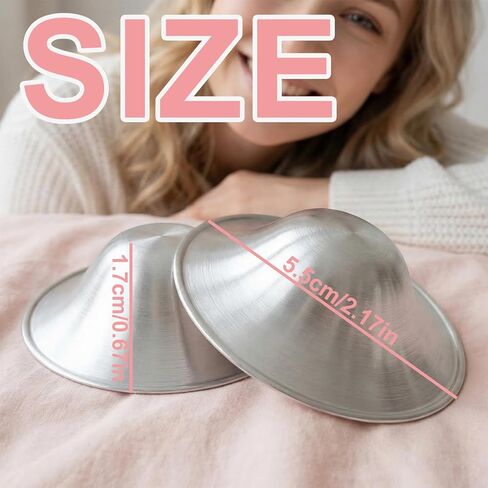 Silver Nursing Cups - 2Pcs -Silver Nipple Covers Breastfeeding for Baby and Mommy Breast Shell,Silver Nipple Covers Breastfeeding in Kuwait