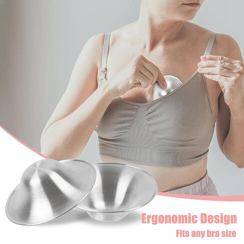Silver Nursing Cups - 2Pcs -Silver Nipple Covers Breastfeeding for Baby and Mommy Breast Shell,Silver Nipple Covers Breastfeeding in Kuwait