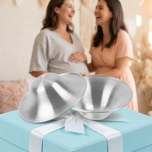 Silver Nursing Cups - 2Pcs -Silver Nipple Covers Breastfeeding for Baby and Mommy Breast Shell,Silver Nipple Covers Breastfeeding in Kuwait