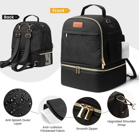 Large Breast Pump Bag for Spectra S1 S2, Double Layer Removable Breast Milk Cooler Bag with 10 Gel Ice Packs & Waterproof Mat, Wearable Pumping Bags for Work Travel & Family, Black in Kuwait