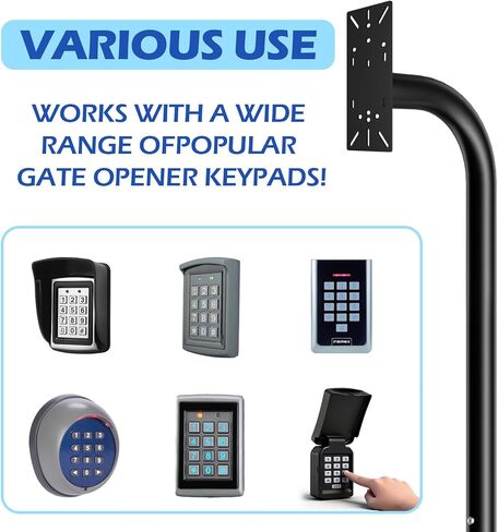 68" Universal Gooseneck Pedestal Post for Gate Opener Keypad, Heavy Duty Steel Burial Outdoor Mount, Compatible with Ghost Controls, Mighty Mule, Topens, CO-Z, Wireless/Wired Keypad & Intercom in Kuwait