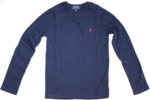 Ralph Lauren Baby Boy Waffle Cotton-Blend Long Sleeve Shirt Size 3 Months French Navy in Kuwait