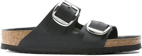 Birkenstock Womens Arizona Big Buckle Holiday Oiled Leather Beach Sandal - Black - US7/EU38 in Kuwait