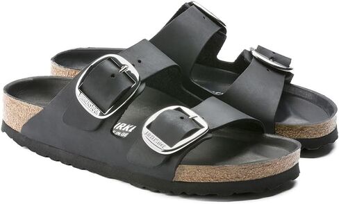 Birkenstock Womens Arizona Big Buckle Holiday Oiled Leather Beach Sandal - Black - US7/EU38 in Kuwait