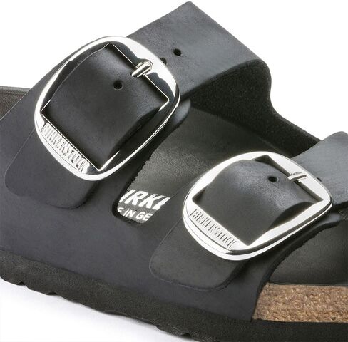 Birkenstock Womens Arizona Big Buckle Holiday Oiled Leather Beach Sandal - Black - US7/EU38 in Kuwait