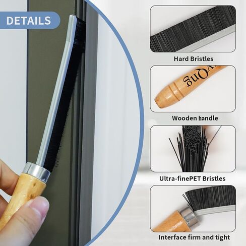 4-Piece Set Crevice Cleaning Brush - Multifunctional Hard Bristle Cleaning Brush for Bathroom, Kitchen, Window, Faucet, Toilet & Grout - Durable Household Cleaning Tools Essentials (Silvery) in Kuwait