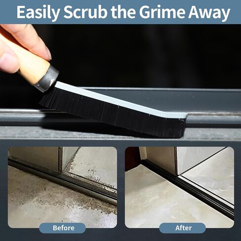 4-Piece Set Crevice Cleaning Brush - Multifunctional Hard Bristle Cleaning Brush for Bathroom, Kitchen, Window, Faucet, Toilet & Grout - Durable Household Cleaning Tools Essentials (Silvery) in Kuwait