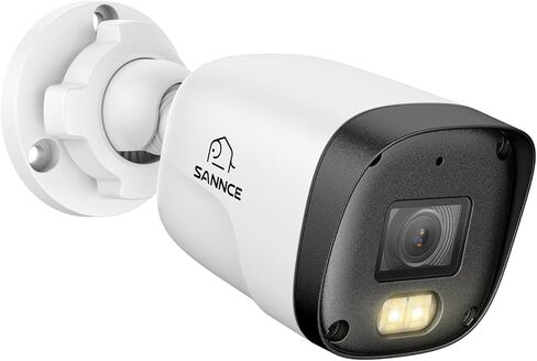 SANNCE 2K 3MP Super HD PoE Bullet Security Camera - Clear Full Color Night Vision, Human and Vehicle Detection, IP67 Weatherproof, IP Surveillance Camera with 2 Warm Lights for Indoor Outdoor in Saudi Arabia