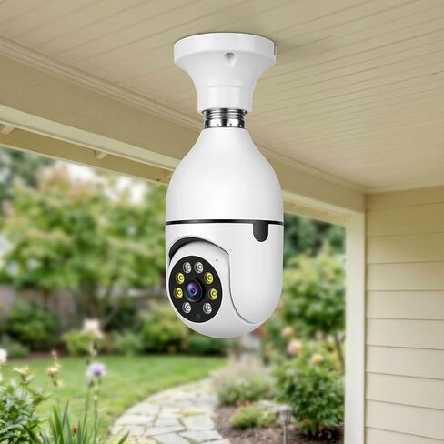 Wireless Light Bulb Camera 5G, 360° Panorama Smart HD Surveillance Camera with Wi-Fi for Home Security in Kuwait