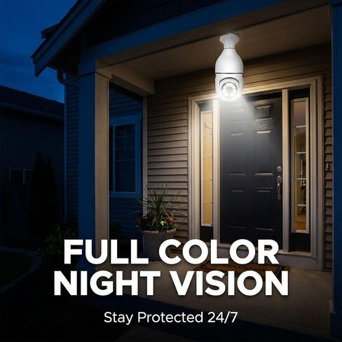 Wireless Light Bulb Camera 5G, 360° Panorama Smart HD Surveillance Camera with Wi-Fi for Home Security in Kuwait