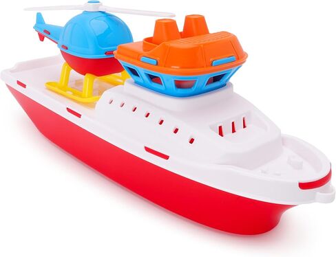 Toyland® 17" Floating Tugboat Bathtub & Pool Toy for Toddlers – Water Boat with Removable Helicopter, Durable Non-Toxic Kids Water Toy for Bath Time, Pool & Outdoor Play (Ages 2+) in Kuwait