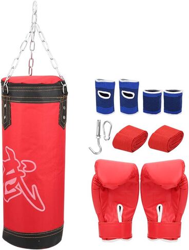RiToEasysports Children Hanging Sandbag, 3 Layer Oxford Cloth Training Fitness Striking Bag with Metal Chains for Kids Under 14, Taekwondo Boxing in Kuwait