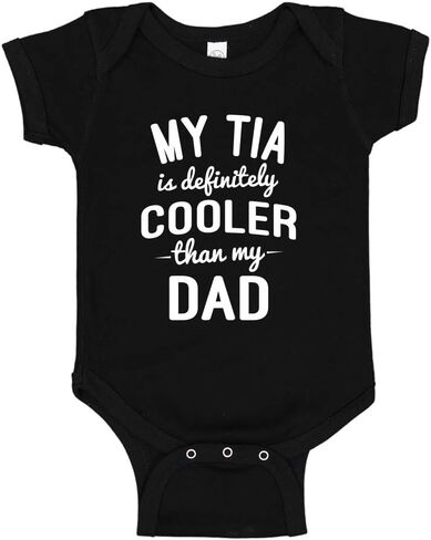 Tia Baby Clothing My Tia is Cooler Than My Dad Baby بدلة قطعة واحدة أو تي شيرت للأطفال الصغار in Kuwait