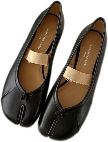 Tabi Shoes for Women with Elastic Strap, Split Toe Ballet Flats Comfortable Slip On Loafers for Walking, Soft Sole Sandals in Kuwait