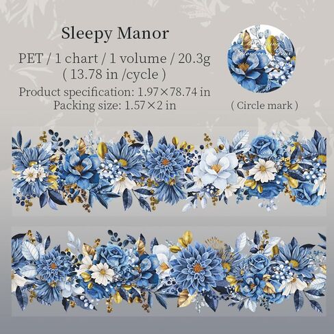 1 Roll 2M Long Floral PET Decorative Stickers Set Seasonal Flower Designs,Nature Inspired for DIY Crafts,Journaling Scrapbooking in Saudi Arabia