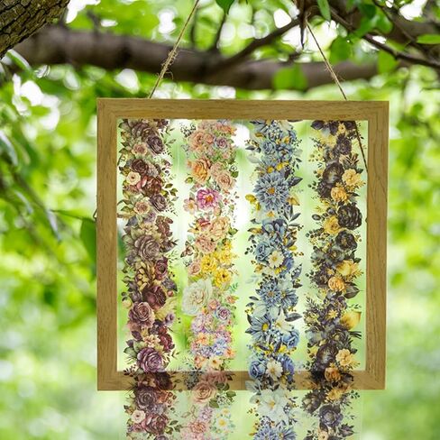 1 Roll 2M Long Floral PET Decorative Stickers Set Seasonal Flower Designs,Nature Inspired for DIY Crafts,Journaling Scrapbooking in Saudi Arabia