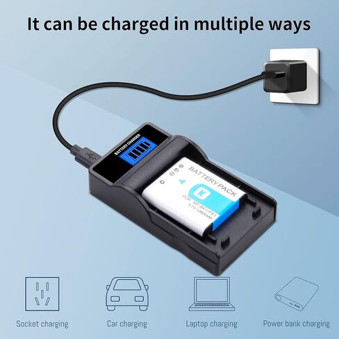 2 Pack NP-BK1 NP-FK1 1260mah with Quick LCD Charger for Sony Cybershot DSC-W180, DSC-W190, DSC-W370, DSC-S750, DSC-S780, DSC-S950, DSC-S980, Webbie MHS-CM1 HD, MHS-PM1 (2 Batteries+ 1 Charging Box) in Kuwait