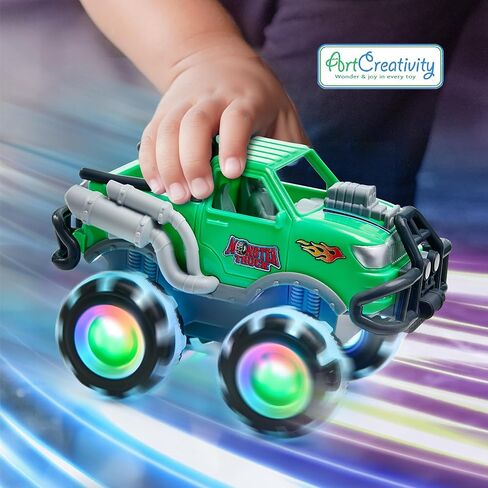 ArtCreativity Monster Truck Toys 3 Pack with Motion Activated Light up Wheels Friction Powered Push and Go Vehicles for Boys Age 3-8 Realistic 4x4 Monster Trucks for Easter Basket Birthday Gifts in Kuwait