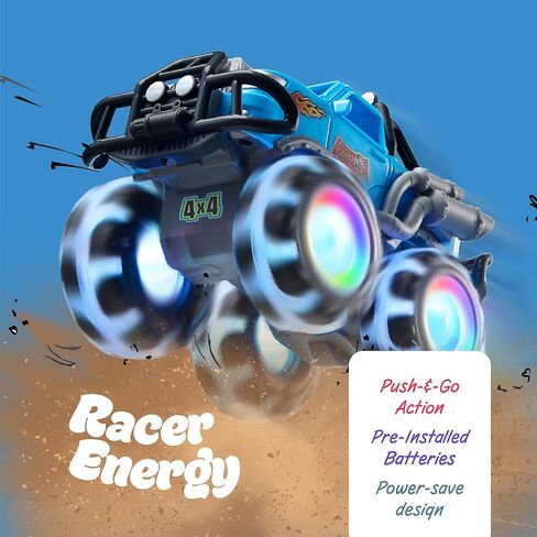 ArtCreativity Monster Truck Toys 3 Pack with Motion Activated Light up Wheels Friction Powered Push and Go Vehicles for Boys Age 3-8 Realistic 4x4 Monster Trucks for Easter Basket Birthday Gifts in Kuwait