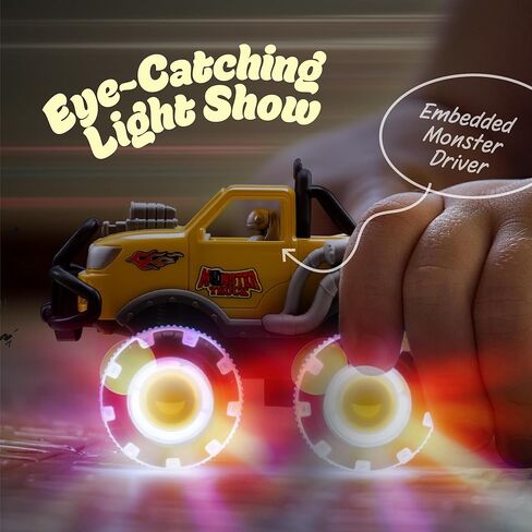 ArtCreativity Monster Truck Toys 3 Pack with Motion Activated Light up Wheels Friction Powered Push and Go Vehicles for Boys Age 3-8 Realistic 4x4 Monster Trucks for Easter Basket Birthday Gifts in Kuwait