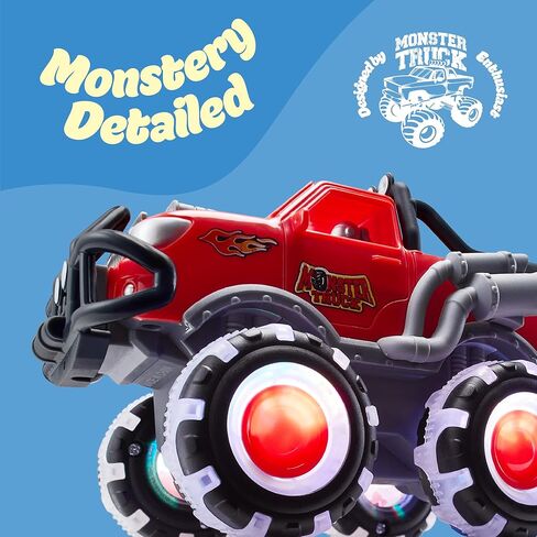 ArtCreativity Monster Truck Toys 3 Pack with Motion Activated Light up Wheels Friction Powered Push and Go Vehicles for Boys Age 3-8 Realistic 4x4 Monster Trucks for Easter Basket Birthday Gifts in Kuwait