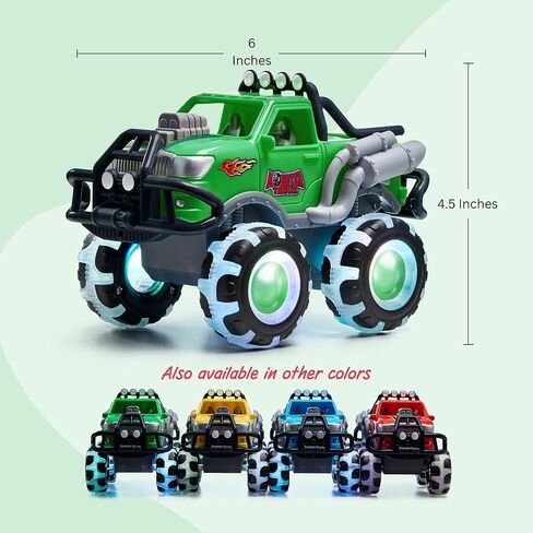 ArtCreativity Monster Truck Toys 3 Pack with Motion Activated Light up Wheels Friction Powered Push and Go Vehicles for Boys Age 3-8 Realistic 4x4 Monster Trucks for Easter Basket Birthday Gifts in Kuwait
