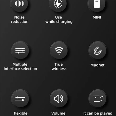 Wireless Lavalier Mic with AI Noise Reduction, Reverb, Mute, 50M Range, Adjustable Amp & Digital Display (2TX+1RX 300mAh Charging Case) Q-Certified for iPhone, Android, Tablet, PC(Black Color) in Kuwait