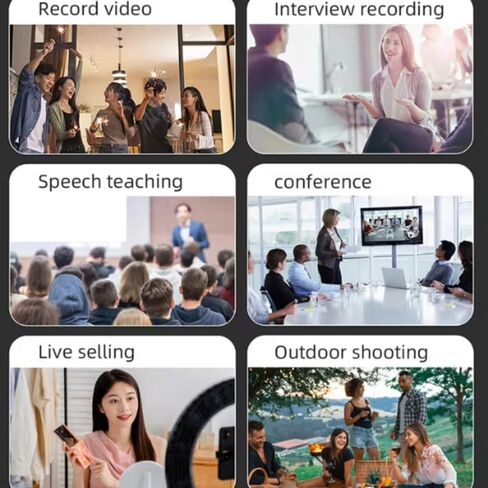 Wireless Lavalier Mic with AI Noise Reduction, Reverb, Mute, 50M Range, Adjustable Amp & Digital Display (2TX+1RX 300mAh Charging Case) Q-Certified for iPhone, Android, Tablet, PC(Black Color) in Kuwait