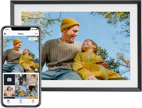 إطار صورة رقمي Euphro مقاس 10.1 بوصة سعة 32 جيجابايت، وإطار صور رقمي مع شاشة لمس IPS مقاس 1280 × 800، ومشاركة الصور/مقاطع الفيديو وإرسال أطيب التمنيات عبر التطبيق المجاني in Kuwait