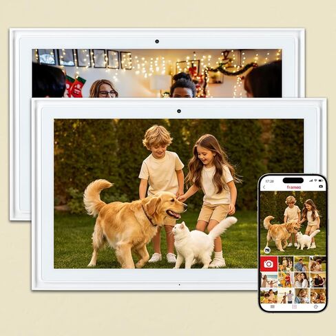 إطار صور رقمي واي فاي ذكي مقاس 10.1 بوصة، تقويم Frameo مع 1280x800 IPS، شاشة تعمل باللمس، تدوير تلقائي، مثبت على الحائط، أفضل هدية لمشاركة الصور/مقاطع الفيديو على الفور عبر تطبيق Frameo in Kuwait