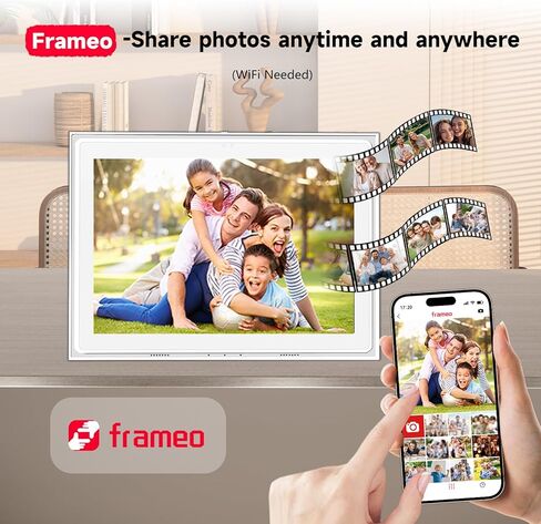 إطار صور رقمي FRAMEO 10.1 بوصة WiFi 32GB 800 * 1280 IPS شاشة لمس رقمية إطار صورة رقمي سهل الإعداد ومشاركة الصور أو الفيديو عبر تطبيق Frameo in Kuwait