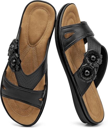 Alicegana Flat Sandals for Women Dressy: Comfortable Summer Walking Slides Slip on Casual Shoes 2026 in Kuwait