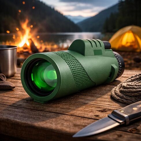80x100 Portable Monocular, Vision Device for Outdoor Travel, Camping, Bird Watching, Concerts, Green in Kuwait