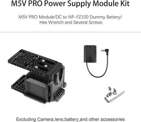 M5V PRO Camera Power Expansion Module with Camera Cooling Fan + DC to NP-FZ100 Dummy Battery, Suitable for FX3/FX3A/A7IV/A7V/A7SIII/A7C II/ZVE-1/A6700 Cameras with Protective Cage in Kuwait