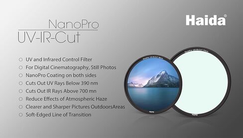 Haida NanoPro UV-IR-Cut Filter Optical Glass 99.4% Visible Light Transmittance, Slim Metal Ring (Anti-Vignetting), for Standard/Wide-Angle Lenses, Outdoor Photography (58mm) in Saudi Arabia