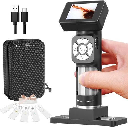 مجموعة مجهر محمول Tbest 10MP 1080P مجهر رقمي احترافي مع شاشة 2.0 بوصة و8 أضواء LED للأطفال والكبار in Kuwait