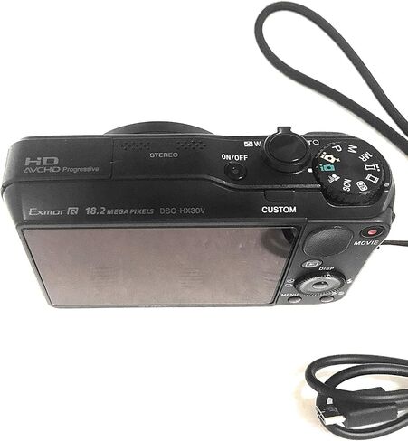 كاميرا سوني سايبر شوت DSC-HX30V 18.2 ميجابكسل Exmor R CMOS الرقمية مع تكبير بصري 20x وشاشة LCD 3.0 بوصة (أسود) (موديل 2012) in Kuwait