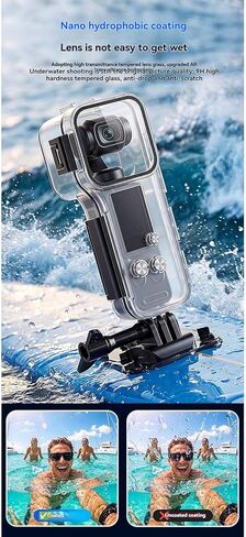حافظة شفافة مقاومة للماء لكاميرا DJI Osmo Pocket 4 المحمولة ذات المحورين، غطاء حماية صلب شامل مع عدسة زجاجية مقسى، حافظة مقاومة للصدمات والغبار للغوص تحت الماء in Kuwait