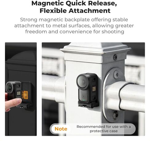 K&F CONCEPT Magnetic Vertical Shoot Adapter Compatible with DJI Osmo Nano/Xtra Atto, Strong Magnet Base Mount with Foldable Dual Claw, 1/4" Screw Interface, Hands-Free POV Mount for Vlogging in Kuwait