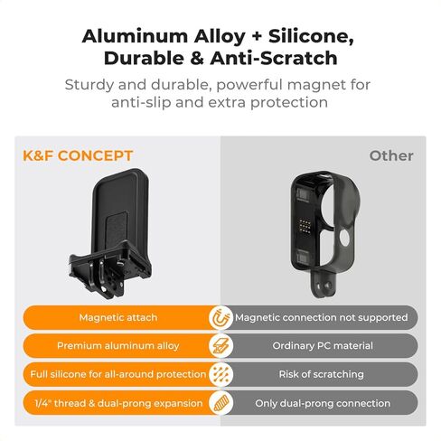K&F CONCEPT Magnetic Vertical Shoot Adapter Compatible with DJI Osmo Nano/Xtra Atto, Strong Magnet Base Mount with Foldable Dual Claw, 1/4" Screw Interface, Hands-Free POV Mount for Vlogging in Kuwait