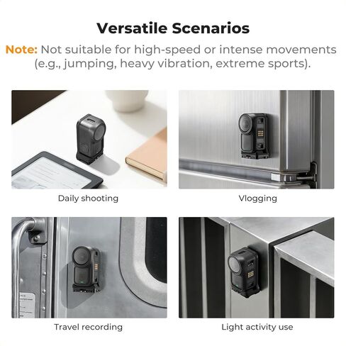K&F CONCEPT Magnetic Vertical Shoot Adapter Compatible with DJI Osmo Nano/Xtra Atto, Strong Magnet Base Mount with Foldable Dual Claw, 1/4" Screw Interface, Hands-Free POV Mount for Vlogging in Kuwait