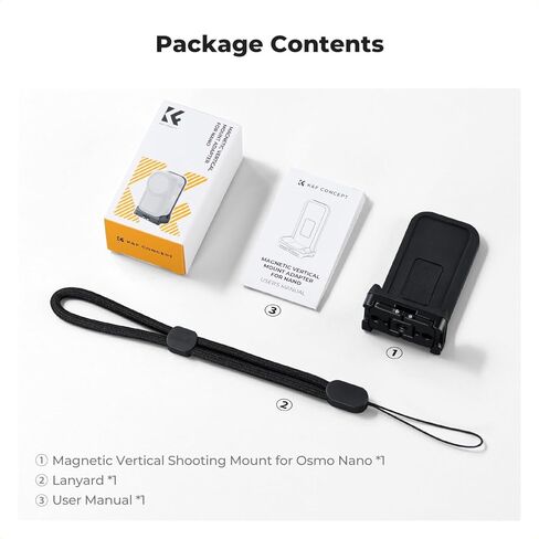 K&F CONCEPT Magnetic Vertical Shoot Adapter Compatible with DJI Osmo Nano/Xtra Atto, Strong Magnet Base Mount with Foldable Dual Claw, 1/4" Screw Interface, Hands-Free POV Mount for Vlogging in Kuwait