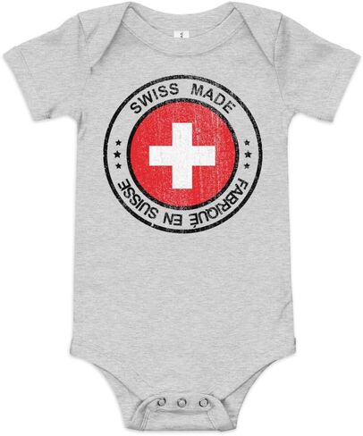 Made in Switzerland baby onesie, Swiss baby gift, cute baby bodysuit, Switzerland pride baby, Swiss baby clothes in Kuwait