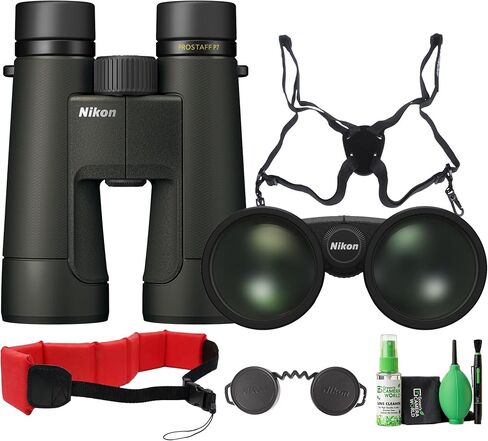 مجموعة مناظير Nikon PROSTAFF P7 10x50 10x50 عالية الطاقة للعرض الخارجي مع حزام + طقم تنظيف + حزام عائم in Kuwait